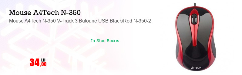 Mouse A4Tech N-350 V-Track 3 Butoane USB Black/Red N-350-2
