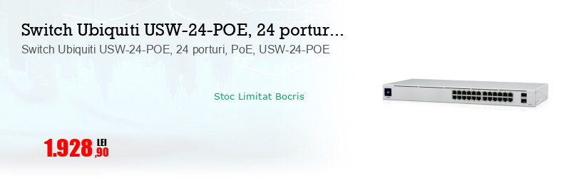 Switch Ubiquiti USW-24-POE, 24 porturi, PoE, USW-24-POE