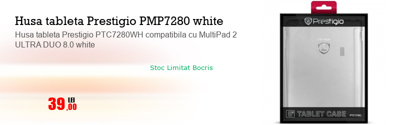 Husa tableta Prestigio PTC7280WH compatibila cu MultiPad 2 ULTRA DUO 8.0 white