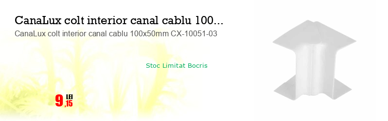 CanaLux colt interior canal cablu 100x50mm CX-10051-03