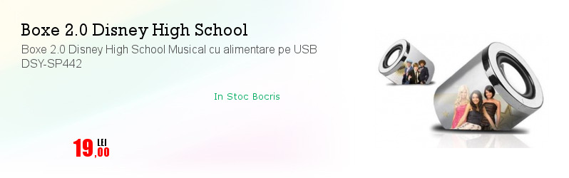 Boxe 2.0 Disney High School Musical cu alimentare pe USB DSY-SP442