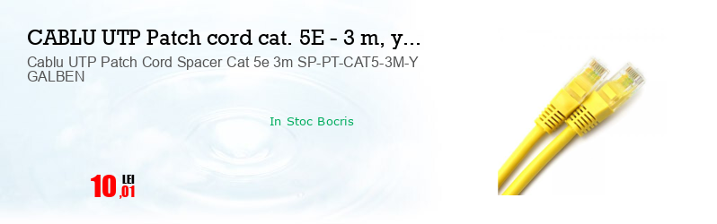 Cablu UTP Patch Cord Spacer Cat 5e 3m SP-PT-CAT5-3M-Y GALBEN