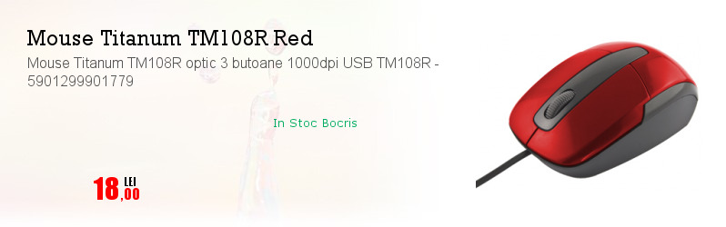 Mouse Titanum TM108R optic 3 butoane 1000dpi USB TM108R - 5901299901779