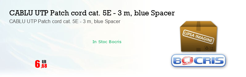 CABLU UTP Patch cord cat. 5E - 3 m, blue Spacer