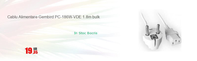Cablu Alimentare Gembird PC-186W-VDE 1.8m bulk