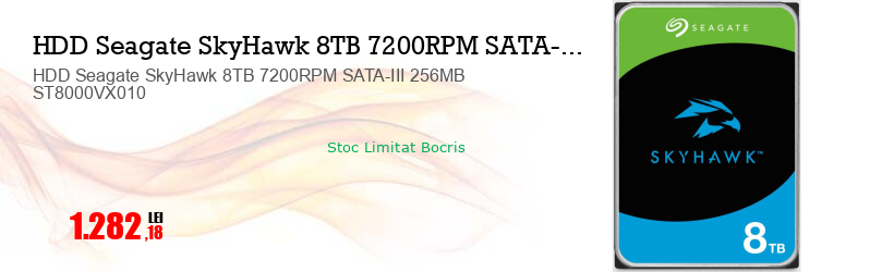 HDD Seagate SkyHawk 8TB 7200RPM SATA-III 256MB ST8000VX010  
