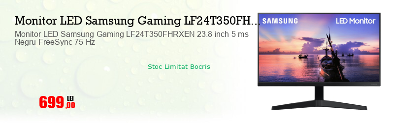 Monitor LED Samsung Gaming LF24T350FHRXEN 23.8 inch 5 ms Negru FreeSync 75 Hz 