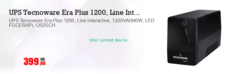 UPS Tecnoware Era Plus 1200, Line Interactive, 1200VA/840W, LED FGCERAPL1202SCH