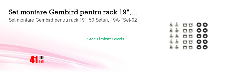 Set montare Gembird pentru rack 19'', 50 Seturi, 19A-FSet-02