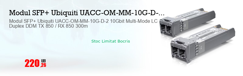 Modul SFP+ Ubiquiti UACC-OM-MM-10G-D-2 10Gbit Multi-Mode LC Duplex DDM TX 850 / RX 850 300m