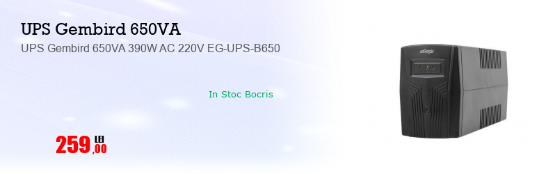 UPS Gembird 650VA 390W AC 220V EG-UPS-B650