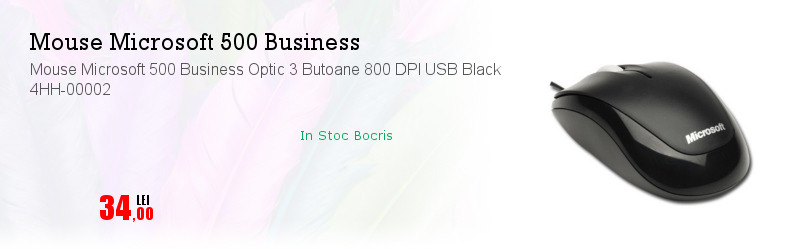 Mouse Microsoft 500 Business Optic 3 Butoane 800 DPI USB Black 4HH-00002