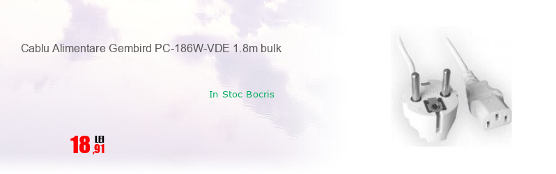Cablu Alimentare Gembird PC-186W-VDE 1.8m bulk