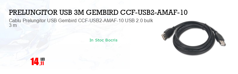 Cablu Prelungitor USB Gembird CCF-USB2-AMAF-10 USB 2.0 bulk 3 m