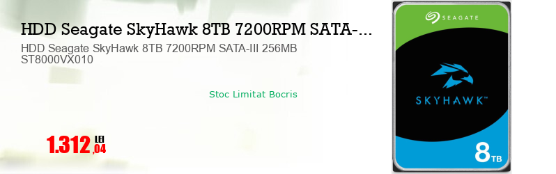 HDD Seagate SkyHawk 8TB 7200RPM SATA-III 256MB ST8000VX010  