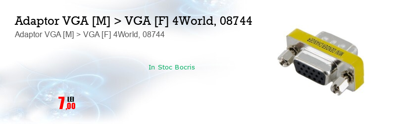 Adaptor VGA [M] > VGA [F] 4World, 08744