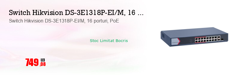 Switch Hikvision DS-3E1318P-EI/M, 16 porturi, PoE
