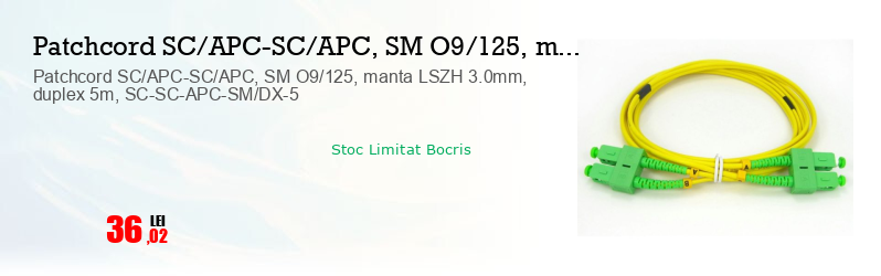 Patchcord SC/APC-SC/APC, SM O9/125, manta LSZH 3.0mm, duplex 5m, SC-SC-APC-SM/DX-5