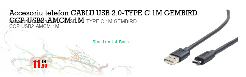 Accesoriu telefon CABLU USB 2.0-TYPE C 1M GEMBIRD CCP-USB2-AMCM-1M 