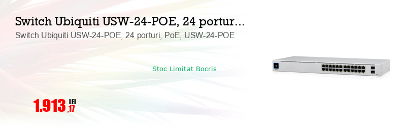 Switch Ubiquiti USW-24-POE, 24 porturi, PoE, USW-24-POE