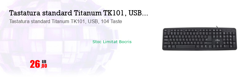 Tastatura standard Titanum TK101, USB, 104 Taste