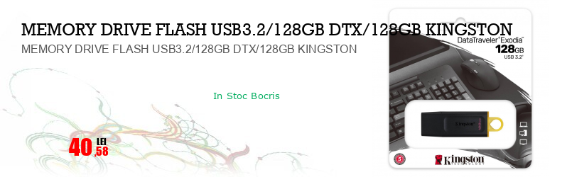 MEMORY DRIVE FLASH USB3.2/128GB DTX/128GB KINGSTON