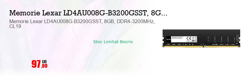 Memorie Lexar LD4AU008G-B3200GSST, 8GB, DDR4-3200MHz, CL19