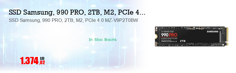 SSD Samsung, 990 PRO, 2TB, M2, PCIe 4.0 MZ-V9P2T0BW