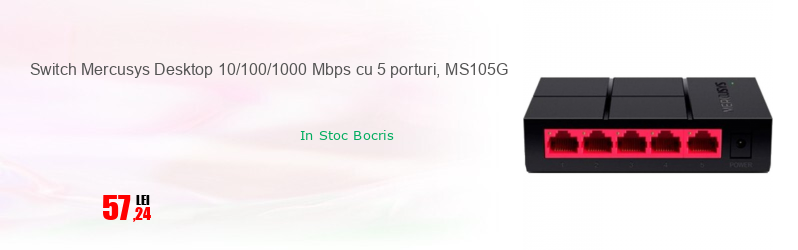 Switch Mercusys Desktop 10/100/1000 Mbps cu 5 porturi, MS105G