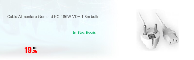 Cablu Alimentare Gembird PC-186W-VDE 1.8m bulk