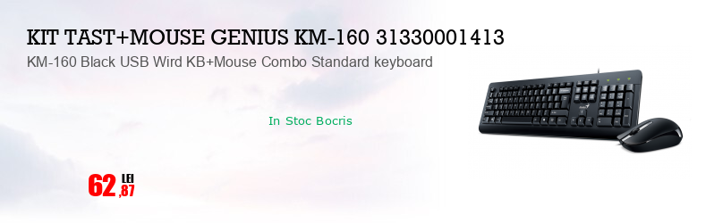 KM-160 Black USB Wird KB+Mouse Combo Standard keyboard