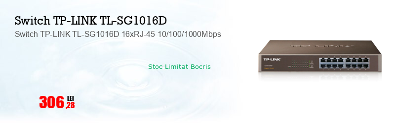 Switch TP-LINK TL-SG1016D 16xRJ-45 10/100/1000Mbps