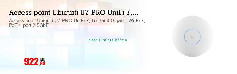 Access point Ubiquiti U7-PRO UniFi 7, Tri-Band Gigabit, Wi-Fi 7, PoE+, port 2.5GbE