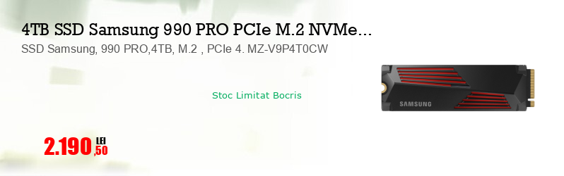 SSD Samsung, 990 PRO,4TB, M.2 , PCIe 4. MZ-V9P4T0CW