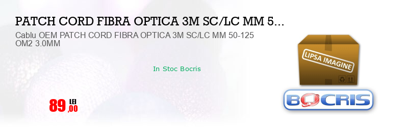 Cablu OEM PATCH CORD FIBRA OPTICA 3M SC/LC MM 50-125 OM2 3.0MM 