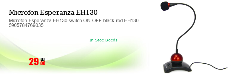 Microfon Esperanza EH130 switch ON-OFF black-red EH130 - 5905784769035