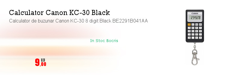 Calculator de buzunar Canon KC-30 8 digit Black BE2291B041AA