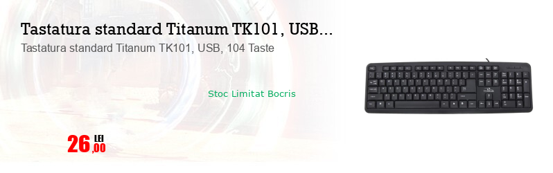 Tastatura standard Titanum TK101, USB, 104 Taste