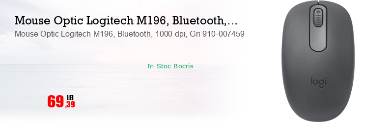 Mouse Optic Logitech M196, Bluetooth, 1000 dpi, Gri 910-007459