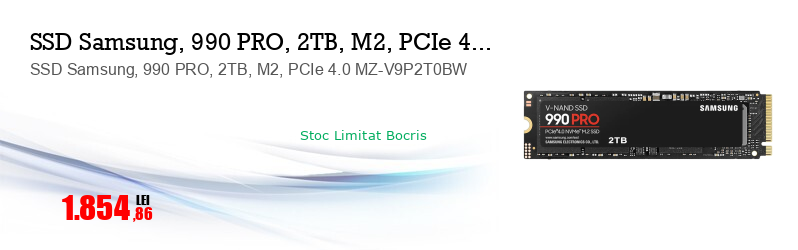 SSD Samsung, 990 PRO, 2TB, M2, PCIe 4.0 MZ-V9P2T0BW