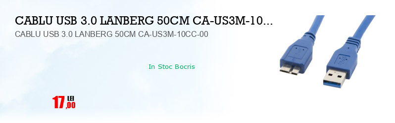CABLU USB 3.0 LANBERG 50CM CA-US3M-10CC-00