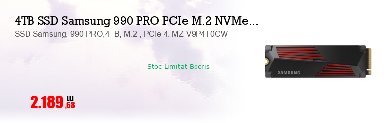 SSD Samsung, 990 PRO,4TB, M.2 , PCIe 4. MZ-V9P4T0CW