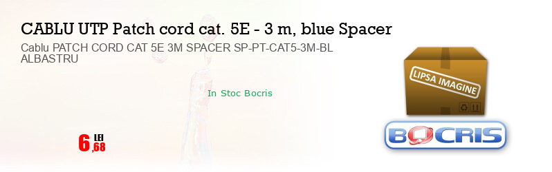 Cablu PATCH CORD CAT 5E 3M SPACER SP-PT-CAT5-3M-BL ALBASTRU 