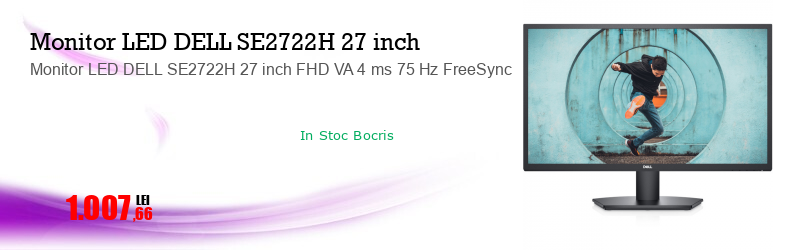 Monitor LED DELL SE2722H 27 inch FHD VA 4 ms 75 Hz FreeSync