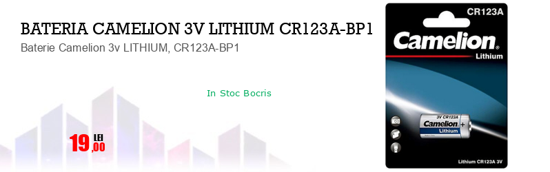 Baterie Camelion 3v LITHIUM, CR123A-BP1