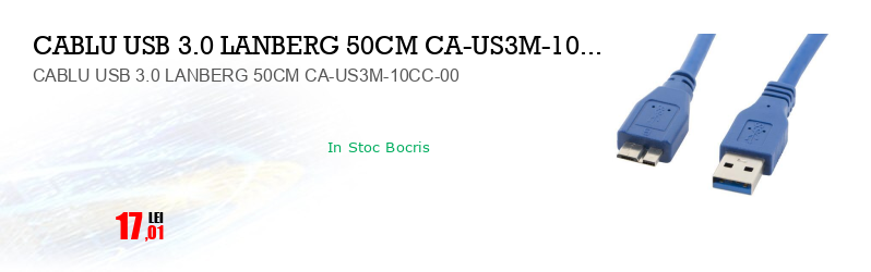 CABLU USB 3.0 LANBERG 50CM CA-US3M-10CC-00