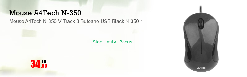 Mouse A4Tech N-350 V-Track 3 Butoane USB Black N-350-1