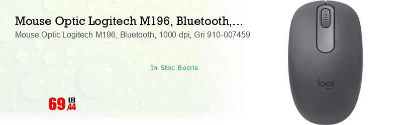 Mouse Optic Logitech M196, Bluetooth, 1000 dpi, Gri 910-007459