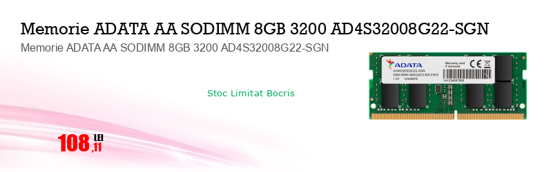 Memorie ADATA AA SODIMM 8GB 3200 AD4S32008G22-SGN 