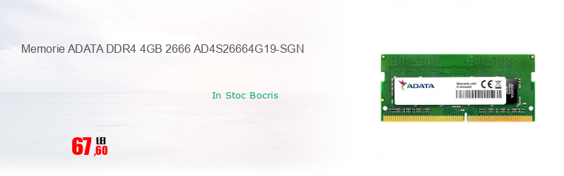 Memorie ADATA DDR4 4GB 2666 AD4S26664G19-SGN 